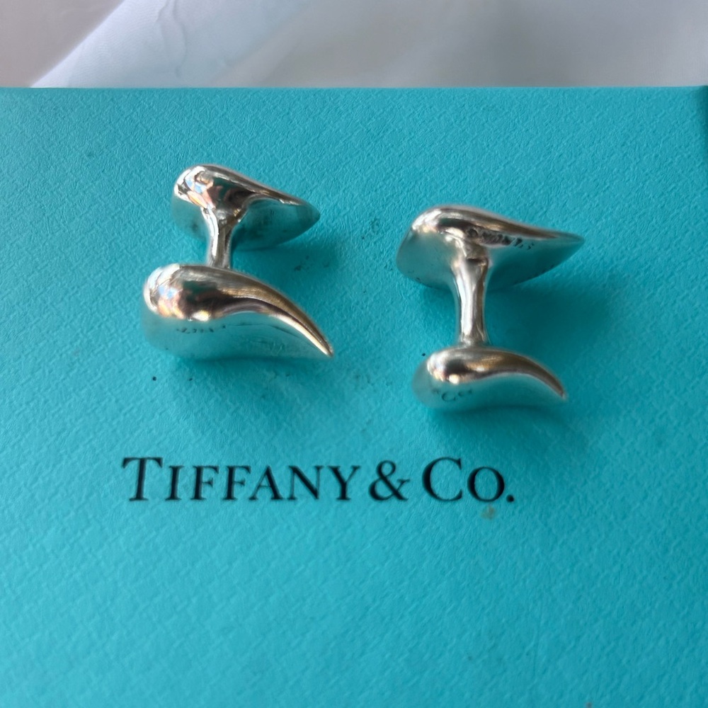 Tiffany & Co. Sterling Silver Elsa Peretti “Teardrop” Cufflinks